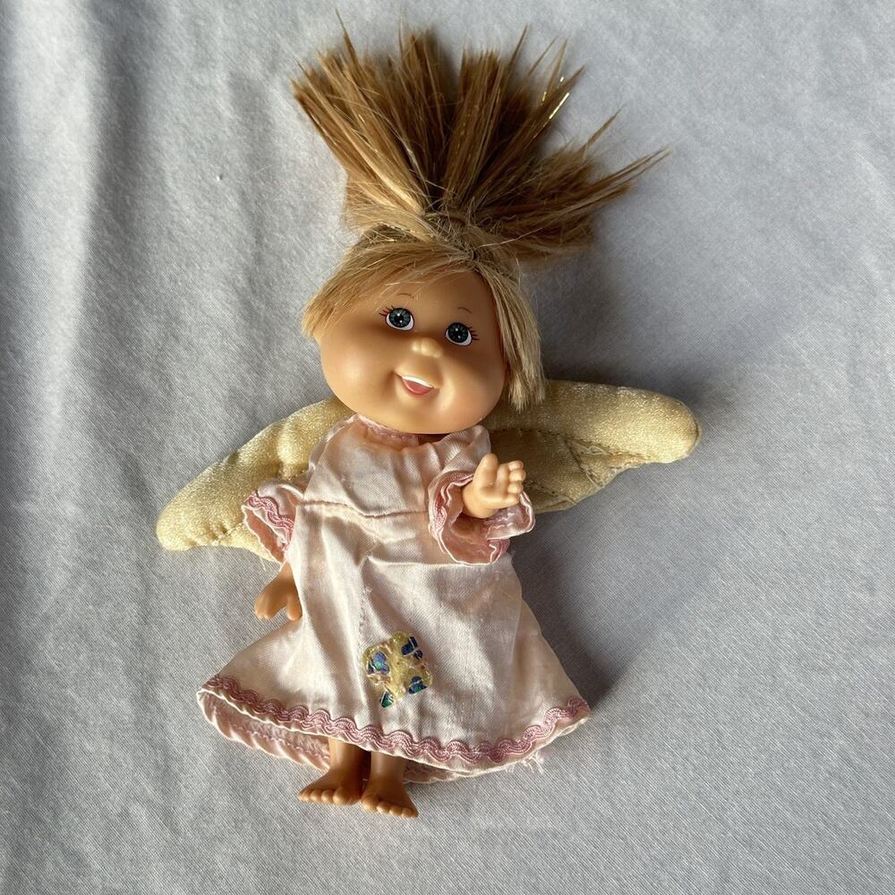 Vintage Y2K Cabbage Patch Kids Lil Sprouts 5" Doll Play Along 2006 Angel Tinsel